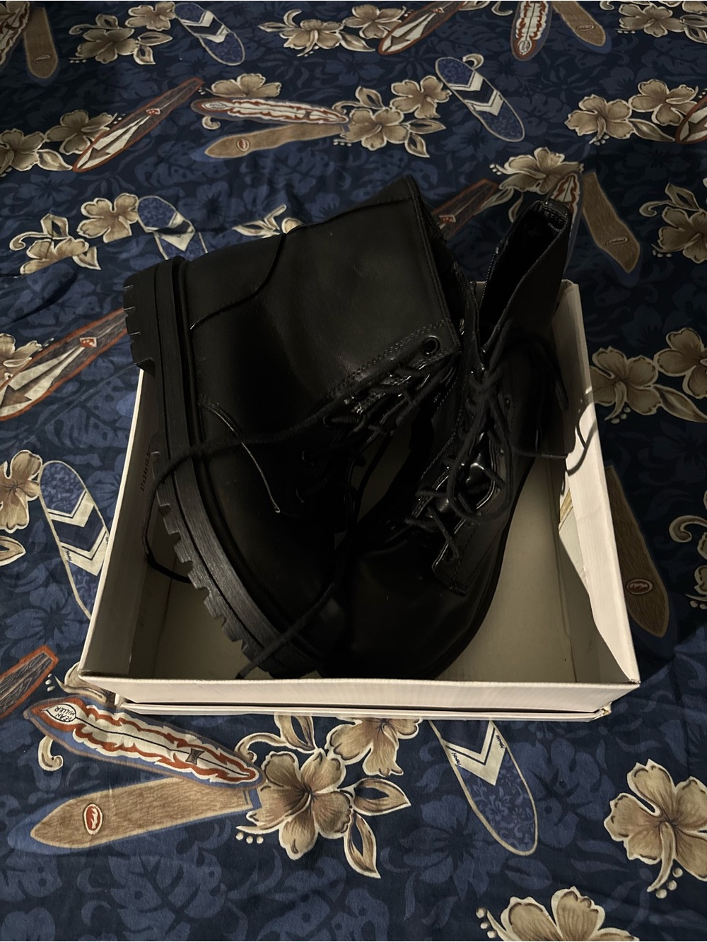Soda Black Lace-Up Women's Combat Boots